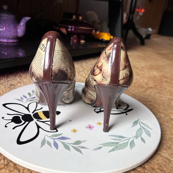 Naughty Monkey Womens Headliner Print Pumps Stiletto High Heels Round Toe. - Picture 12 of 17